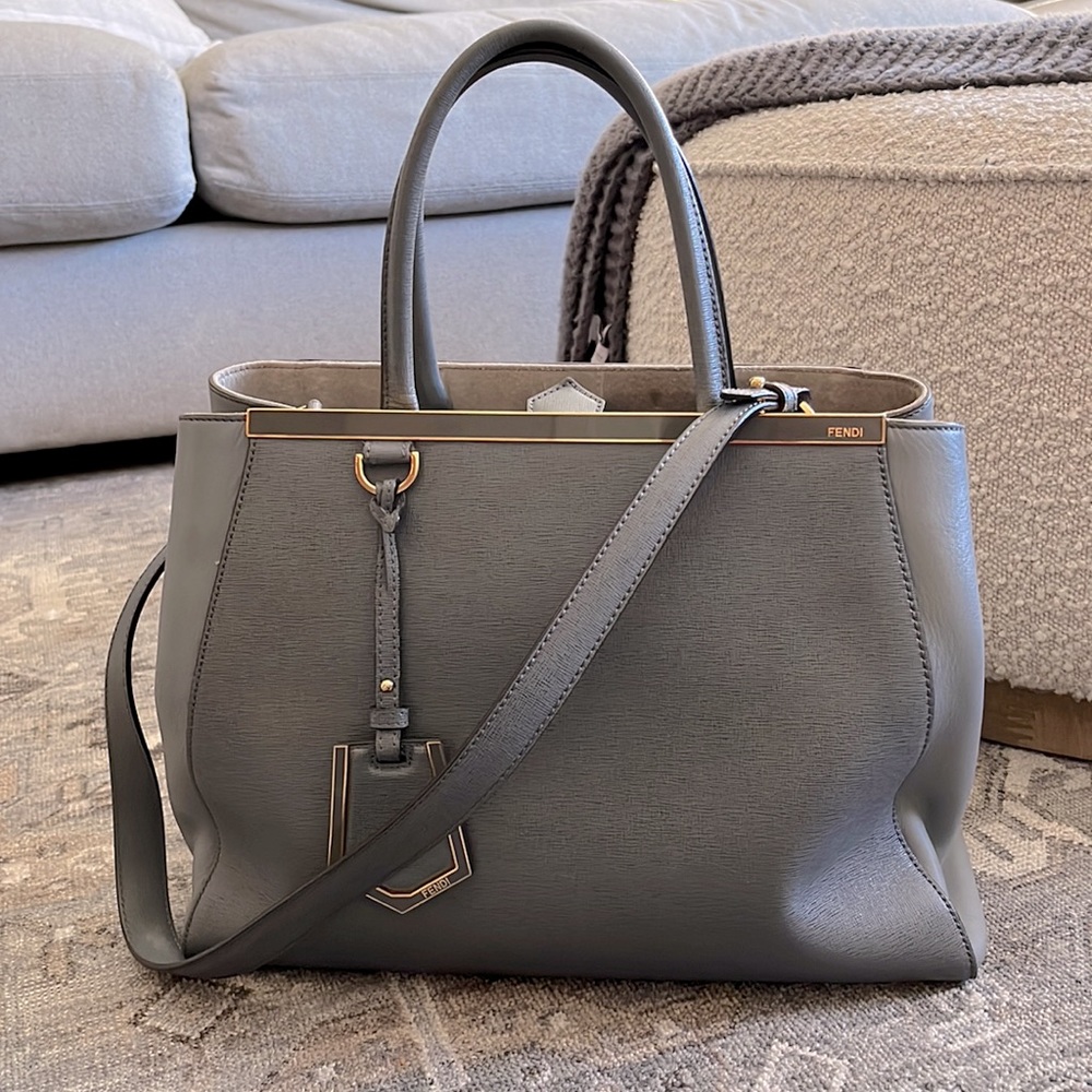 Fendi 2Jours Medium Tote - Grey with original storage bag